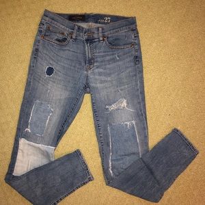 Intentionally patched jeans